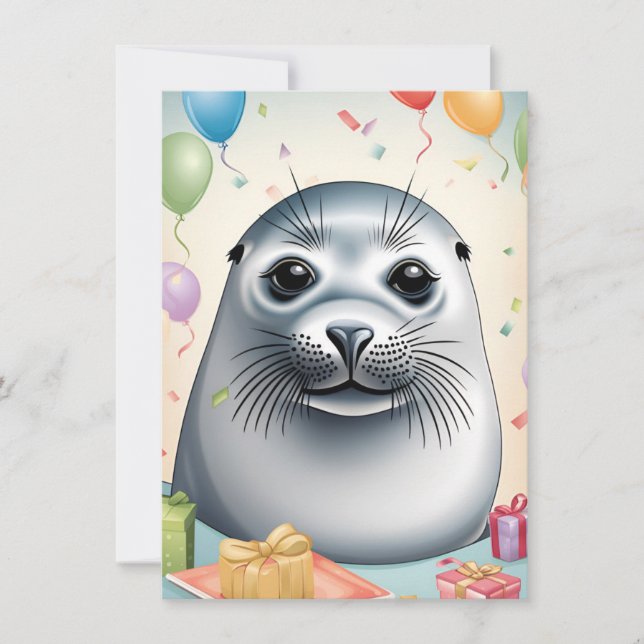 Seal of Celebration: Birthday Card Template (Front)