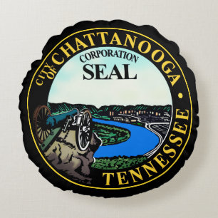 Seal of Chattanooga, Tennessee Round Cushion