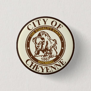 Seal of Cheyenne, Wyoming 3 Cm Round Badge