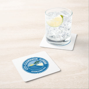 Seal of Clearwater, Florida Square Paper Coaster