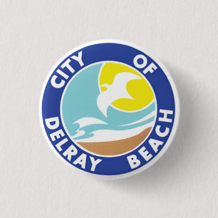 Seal of Delray Beach, Florida 3 Cm Round Badge