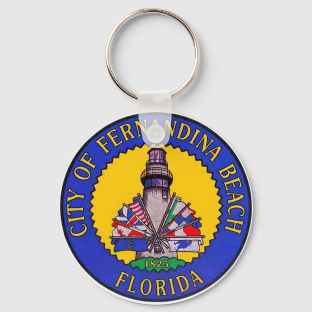 Seal of Fernandina Beach, Florida Key Ring (Front)