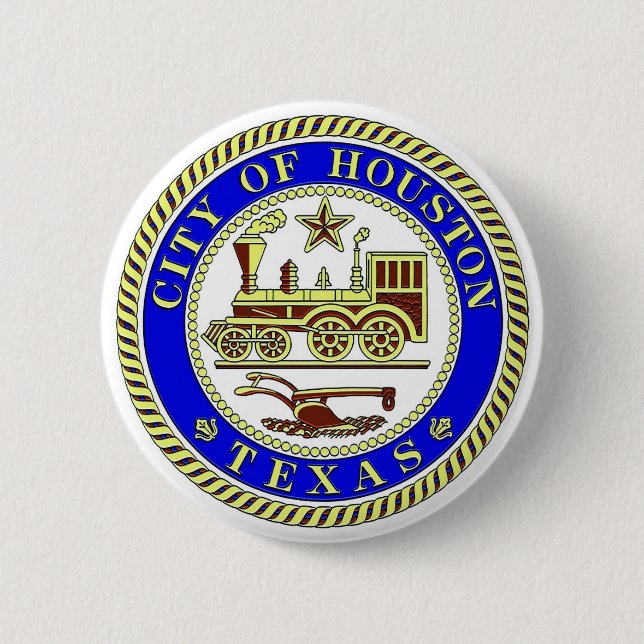 Seal of Houston 6 Cm Round Badge (Front)