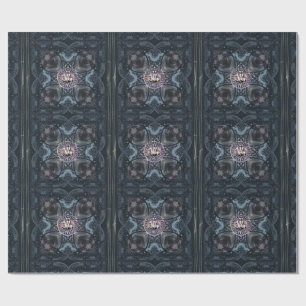 SEAL OF KNIGHTS TEMPLAR ON IRON CROSS Black Tiles Wrapping Paper