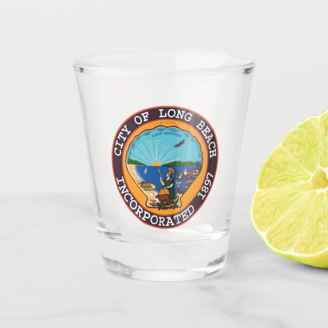 Seal of Long Beach, California Shot Glass (Front)