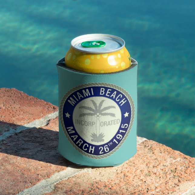 Seal of Miami Beach, Florida Can Cooler (In Situ Pool)