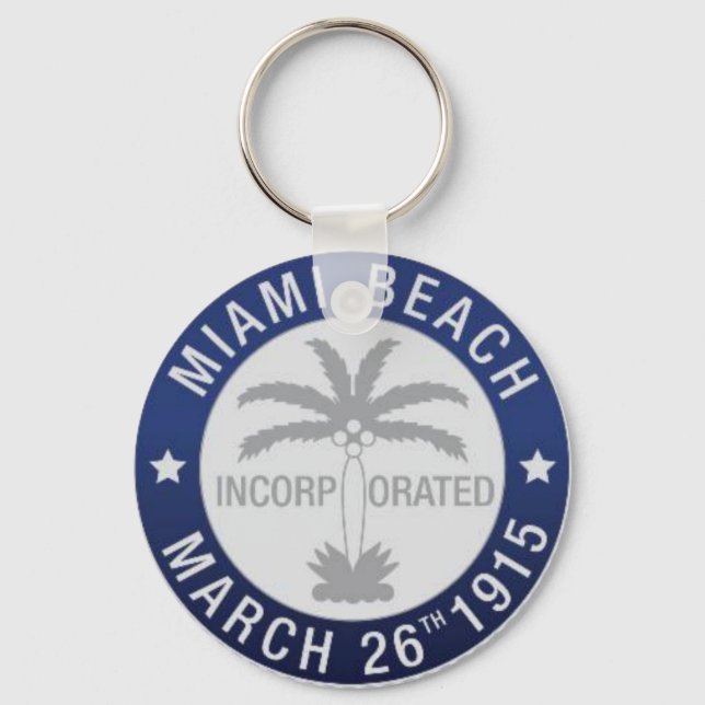 Seal of Miami Beach, Florida Key Ring (Front)