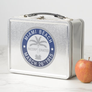 Seal of Miami Beach, Florida Metal Lunch Box