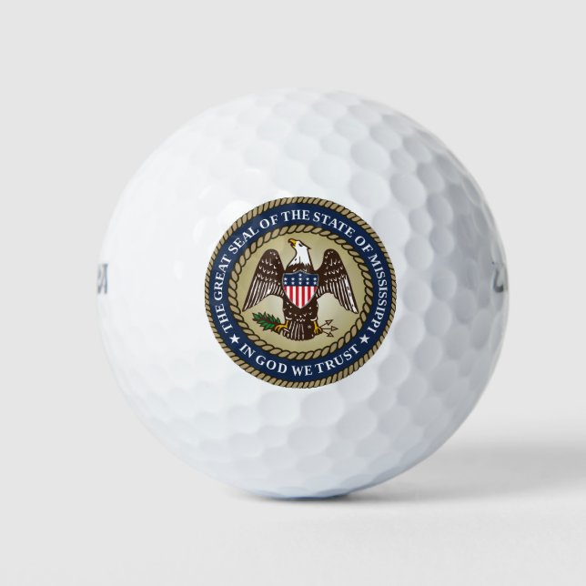 Seal of Mississippi Golf Balls (Front)