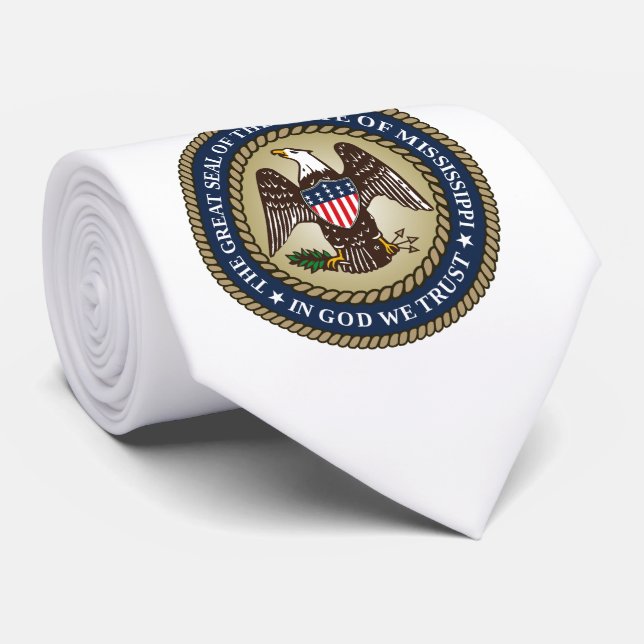 Seal of Mississippi Tie (Rolled)