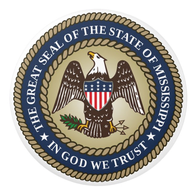 Seal of Mississippi (US State) Ceramic Knob (Front)