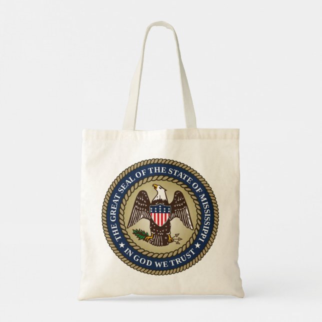 Seal of Mississippi (US State) Tote Bag (Back)