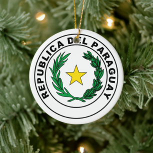 Seal of Paraguay Ceramic Tree Decoration