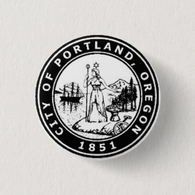 Seal of Portland, Oregon 3 Cm Round Badge (Front)
