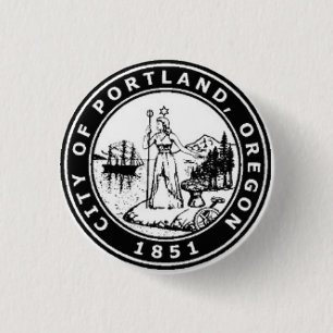 Seal of Portland, Oregon 3 Cm Round Badge