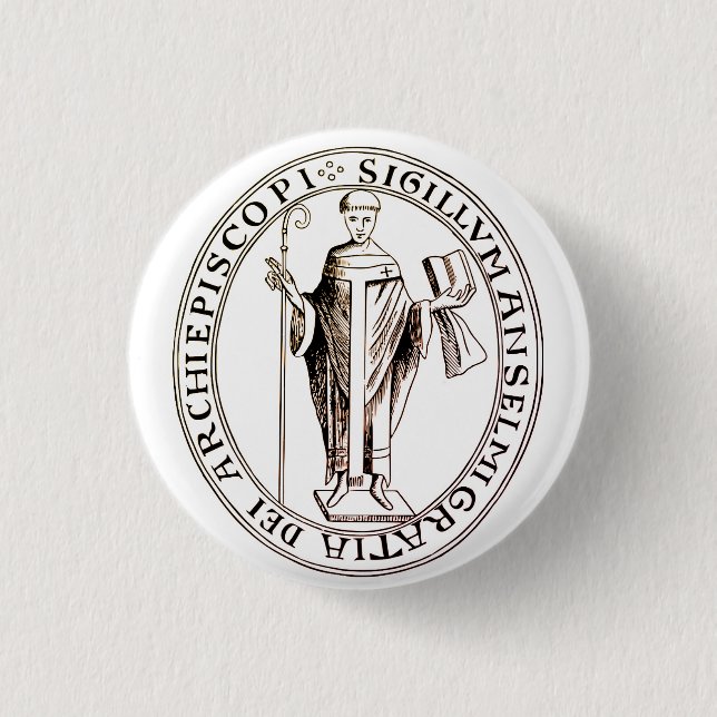 Seal of Saint Anselm of Canterbury 3 Cm Round Badge (Front)