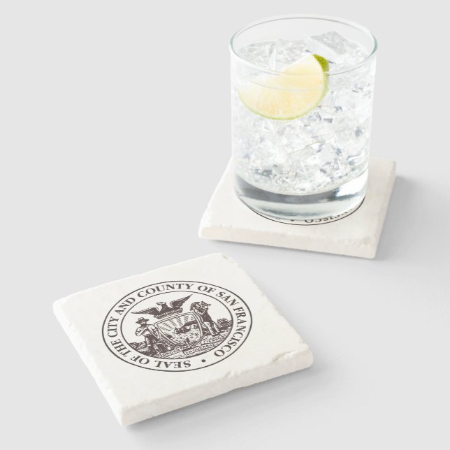 Seal of San Francisco, CA Stone Coaster (Side)