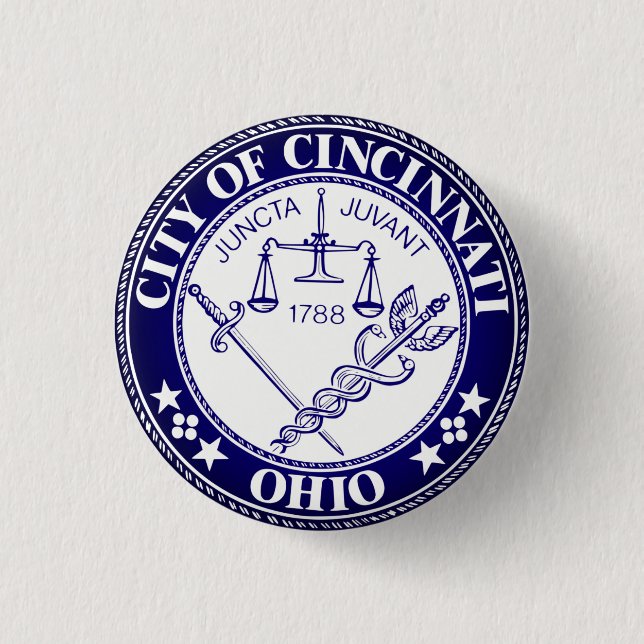 Seal of the City of Cincinnati, Ohio 3 Cm Round Badge (Front)