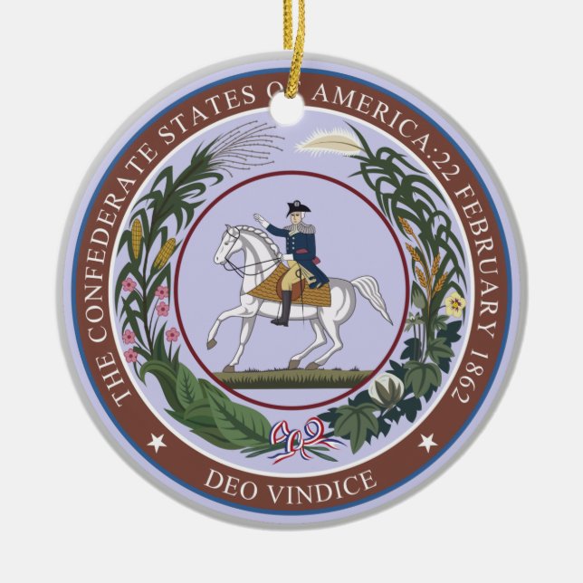 Seal of the Confederacy Ceramic Tree Decoration (Front)