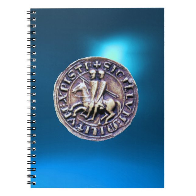 SEAL OF THE KNIGHTS TEMPLAR blue Spiral Notebook (Front)