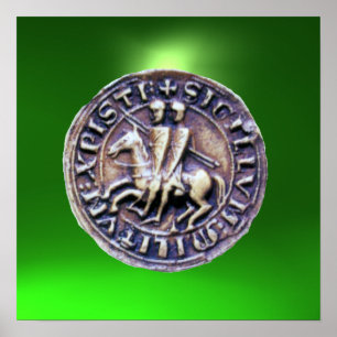 SEAL OF THE KNIGHTS TEMPLAR gem green Poster