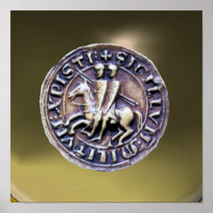 SEAL OF THE KNIGHTS TEMPLAR gem grey Poster