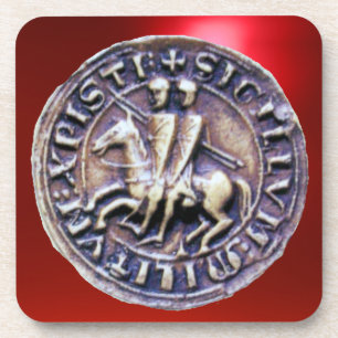 SEAL OF THE KNIGHTS TEMPLAR gem red Coaster