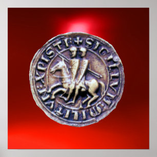 SEAL OF THE KNIGHTS TEMPLAR gem red Poster