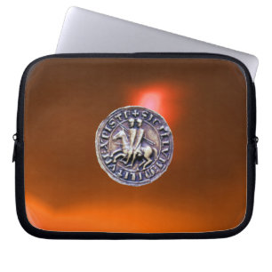 SEAL OF THE KNIGHTS TEMPLAR grey gem orange Laptop Sleeve