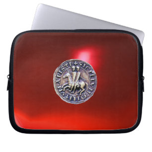 SEAL OF THE KNIGHTS TEMPLAR grey gem red Laptop Sleeve