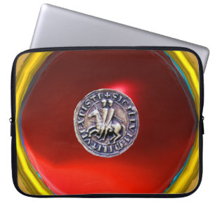 SEAL OF THE KNIGHTS TEMPLAR grey gem red Laptop Sleeve