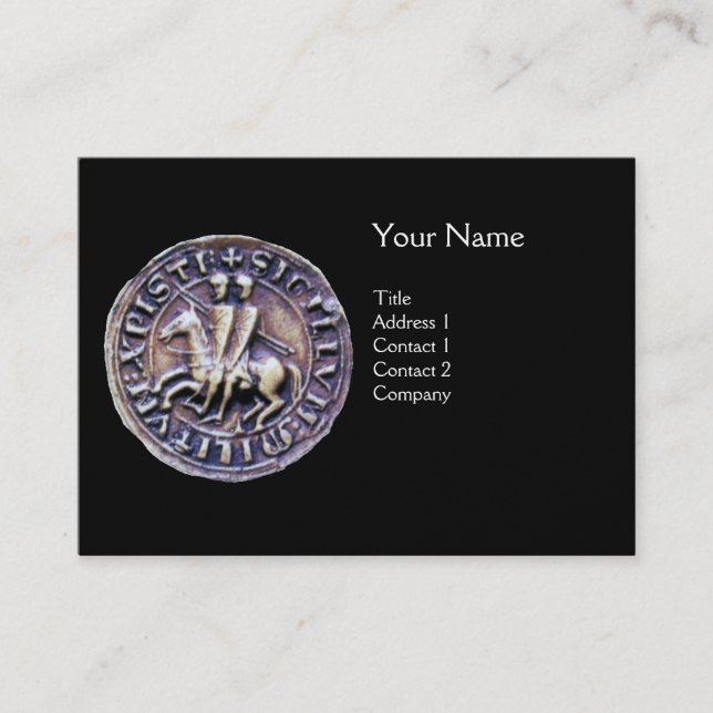 SEAL OF THE KNIGHTS TEMPLAR MONOGRAM platinum Business Card (Front)