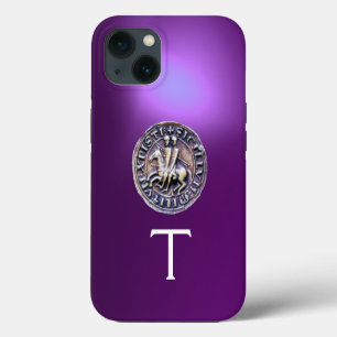 SEAL OF THE KNIGHTS TEMPLAR MONOGRAM Purple iPhone 13 Case