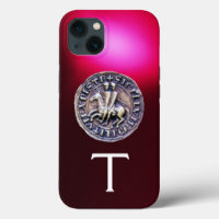 SEAL OF THE KNIGHTS TEMPLAR MONOGRAM Red Burgundy 