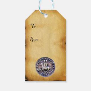 SEAL OF THE KNIGHTS TEMPLAR parchment Gift Tags