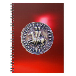SEAL OF THE KNIGHTS TEMPLAR red Spiral Notebook