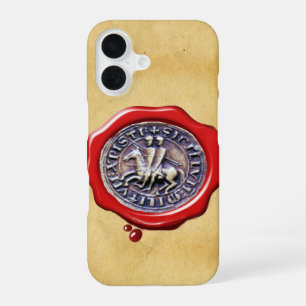 SEAL OF THE KNIGHTS TEMPLAR RED WAX Parchment iPhone 16 Case