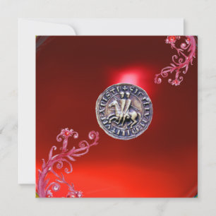 SEAL OF THE KNIGHTS TEMPLAR ruby red Invitation