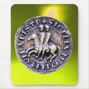 SEAL OF THE KNIGHTS TEMPLAR yellow Mouse Pad