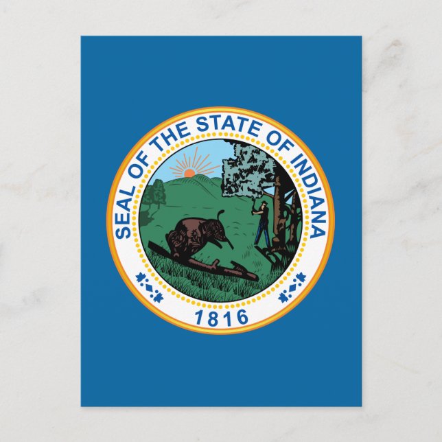 Seal of the State of Indiana Postcard (Front)