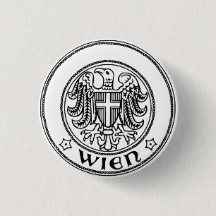 Seal of Vienna, AUSTRIA 3 Cm Round Badge