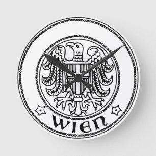 Seal of Vienna, AUSTRIA Round Clock