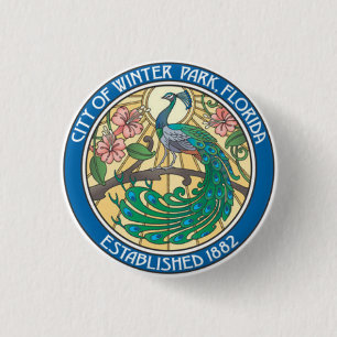 Seal of Winter Park, Florida 3 Cm Round Badge