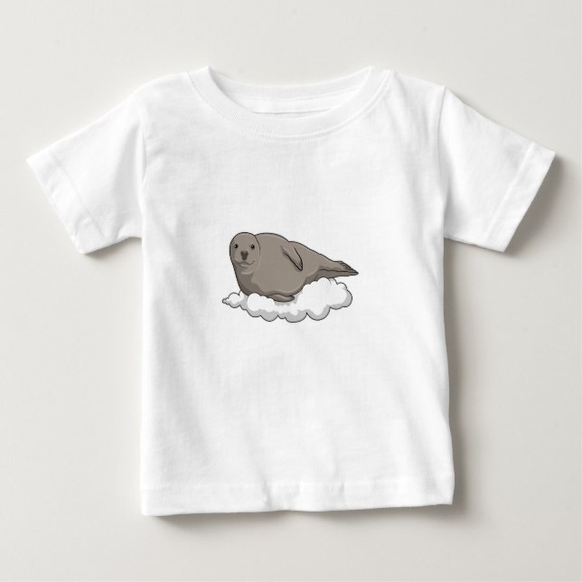 Seal on Clouds Baby T-Shirt (Front)