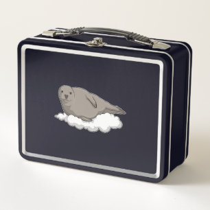 Seal on Clouds Metal Lunch Box