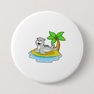 Seal on Island 7.5 Cm Round Badge