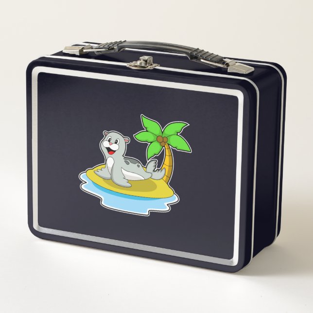 Seal on Island Metal Lunch Box (Front)