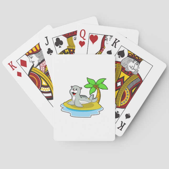 Seal on Island Playing Cards (Back)