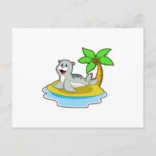 Seal on Island Postcard