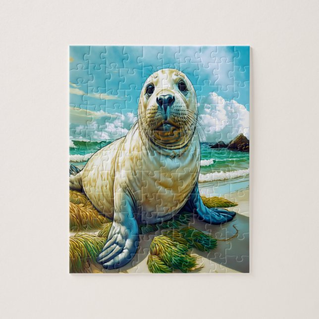 Seal on the Beach Jigsaw Puzzle (Vertical)